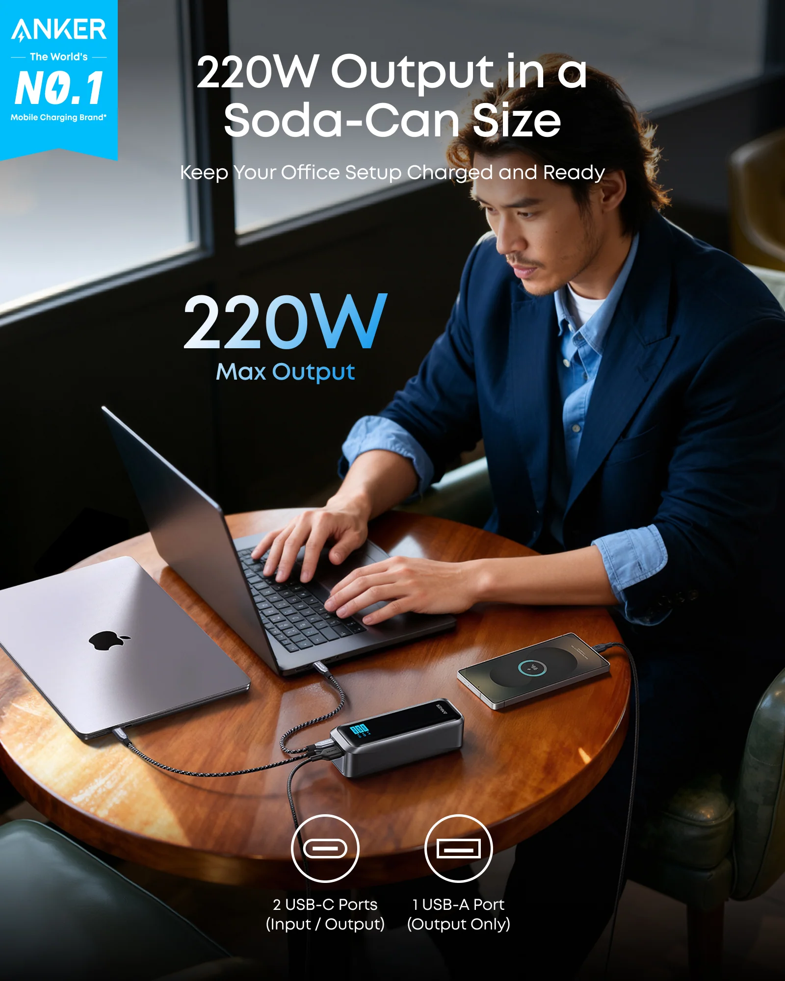 باور بانك Anker Prime – 20,000 مللي أمبير / 220 واط