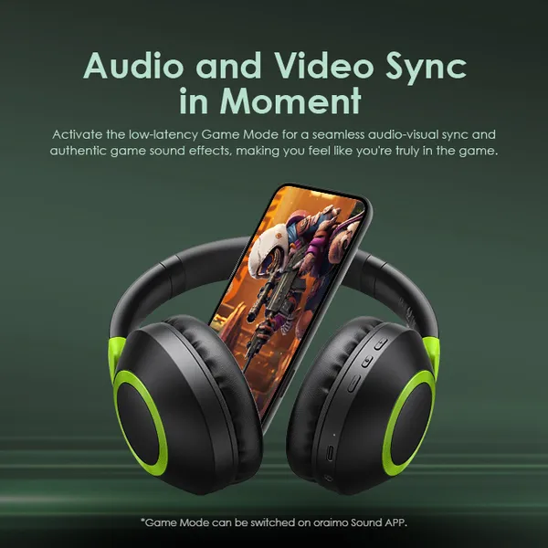 سماعات رأس لاسلكية فوق الأذن Oraimo BoomPop 2 OHP-610 – بتقنية ENC لإلغاء الضوضاء
