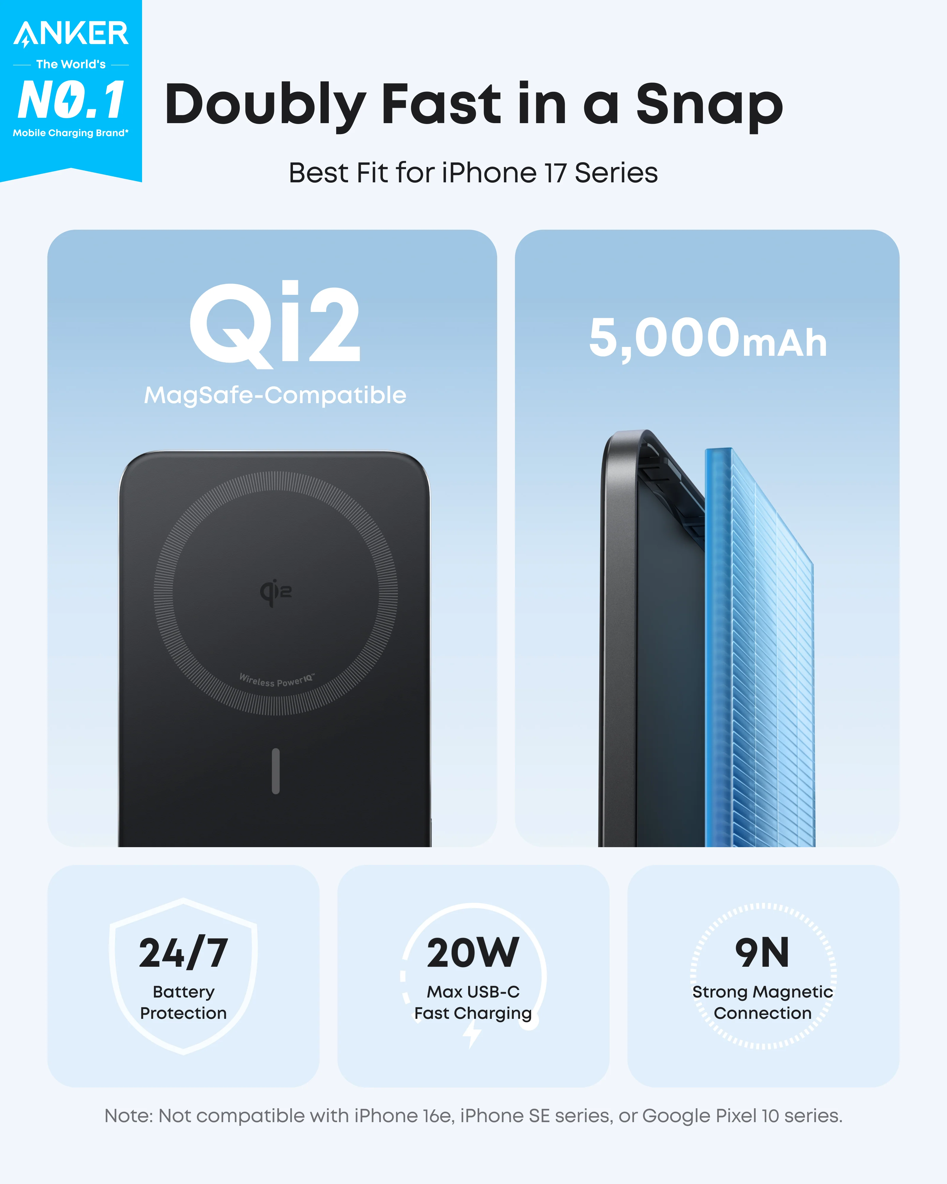 باور بانك Anker Nano (5,000mAh) – MagGo Slim