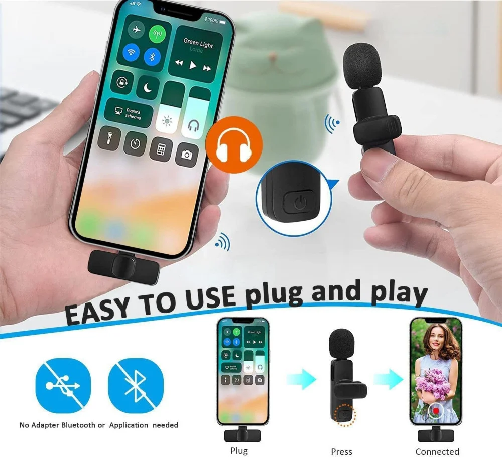 ميكروفون K9 لاسلكي مانع للضوضاء – Type-C